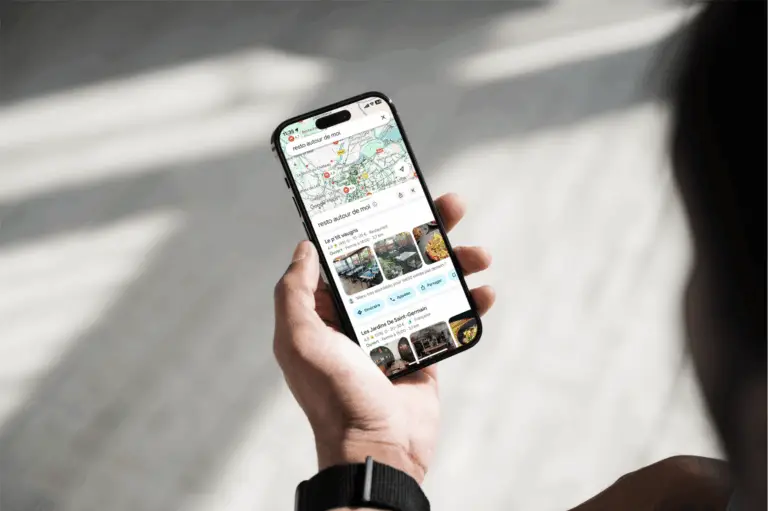 Illustration d’un restaurant référencé sur Google maps pour attirer des clients à proximité