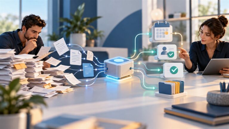 Illustration d’un flux de documents et de validations automatisé dans une PME
